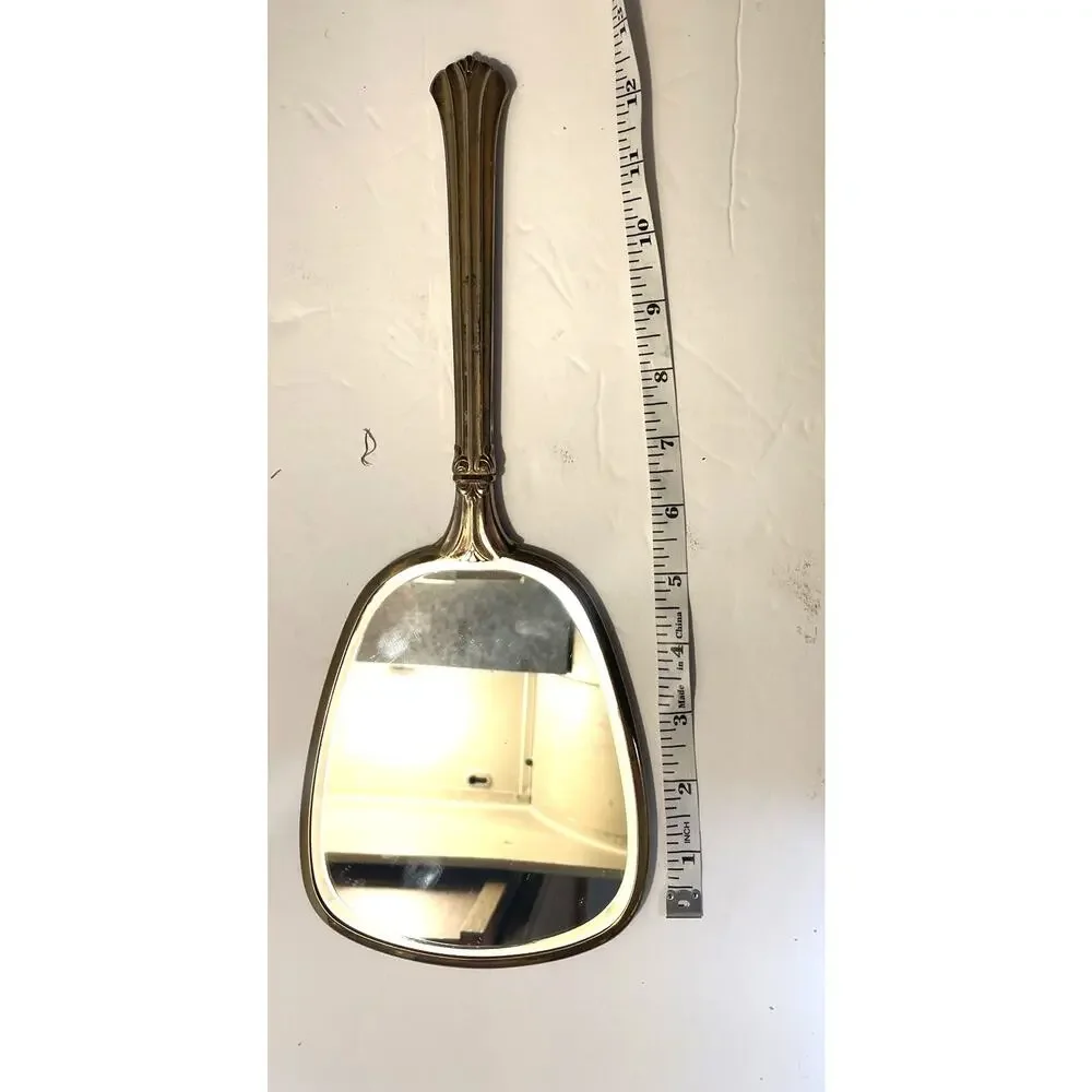 Vintage Brass & Gold Hand Held Dresser mirror